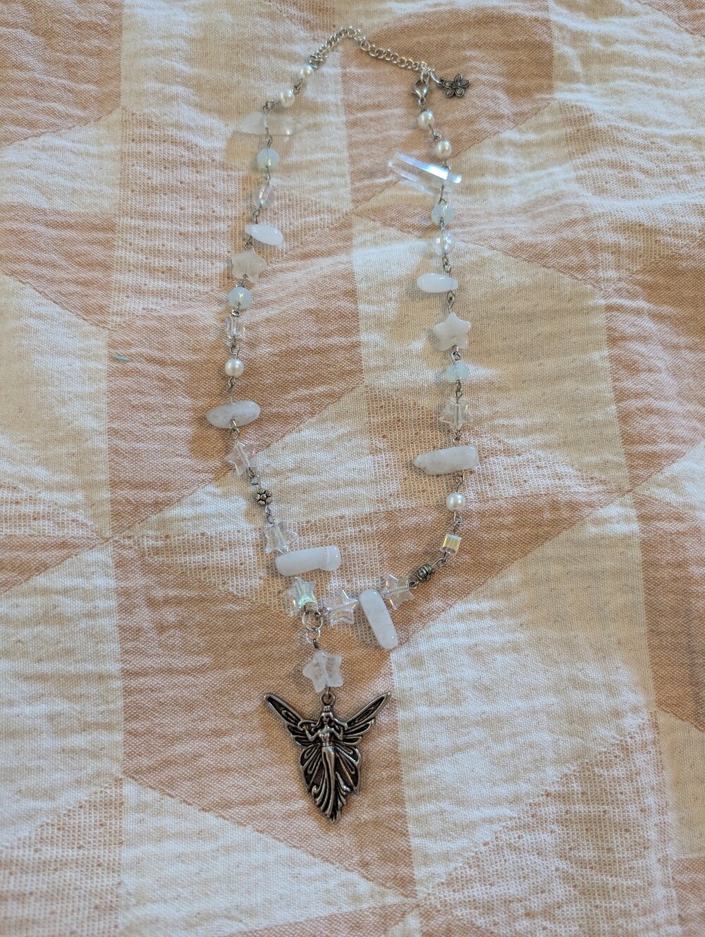 Angel Crystal Necklace Silver